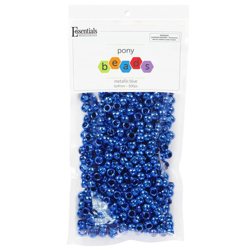 METALLIC BLUE PONY BEADS